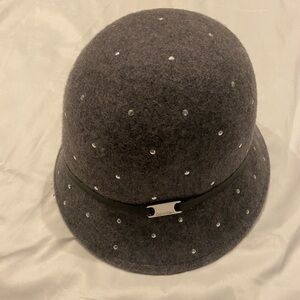 Gray Wool Studded Calvin Klein Bucket Hat